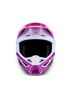 Alpinestars SM3 Falcon Helmet ECE06, purple and white motocross helmet with advanced ventilation for off-road protection.