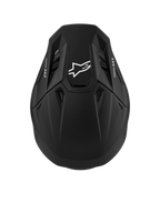Alpinestars S-M7 Solid Helmet ECE06 in Matte Black, aerodynamic motocross helmet with ECE 22.06 certification and white logo.
