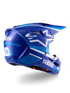 Alpinestars Yamaha S-M3 Helmet ECE 22.06, Motocross Helmet, Blue White Glossy, featuring Yamaha and Alpinestars branding, white star logo on the side, multiple intake and exhaust vents, aerodynamic design for off-road performance