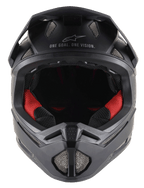 Missile Tech Solid Helmet in Matte Black, full-face MTB helmet with red interior padding and high-flow mesh vents.