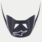 Alpinestars Visor Vector Tech A1, replacement MTB helmet visor, Black Light Gray Matt finish, prominent white Astars logo on the front, angular snap-on design with ventilation cutouts