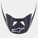 Alpinestars Visor Vector Tech A1, replacement MTB helmet visor, Black Light Gray Matt finish, prominent white Astars logo on the front, angular snap-on design with ventilation cutouts