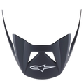 Alpinestars Visor Vector Pro A2, MTB Helmet Replacement Visor, Ebony Matt Black, featuring a white Astars logo on the front, angular aerodynamic shape with ventilation cutouts, matte plastic finish