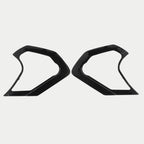 Alpinestars Supertech R10 Shield Mechanism Cover, Helmet Accessory, Black Glossy, pair of sleek angular plastic covers for visor mechanism, high-gloss finish, official replacement part for S-R10 helmets