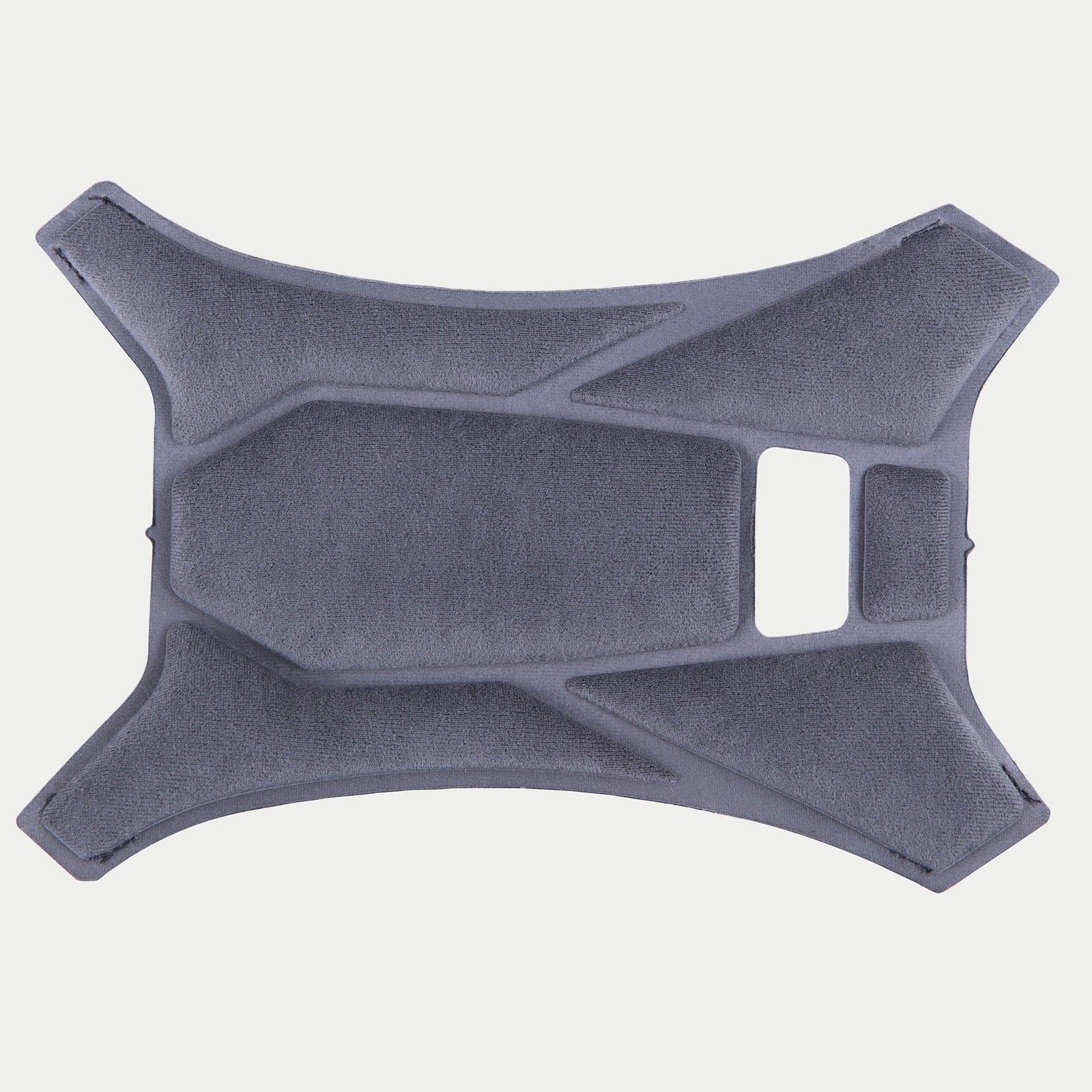 Alpinestars Supertech R10 Top Pad, Gray, official replacement crown pad for S-R10 helmets, featuring soft fabric with geometric padded sections and ventilation cutouts for interior comfort