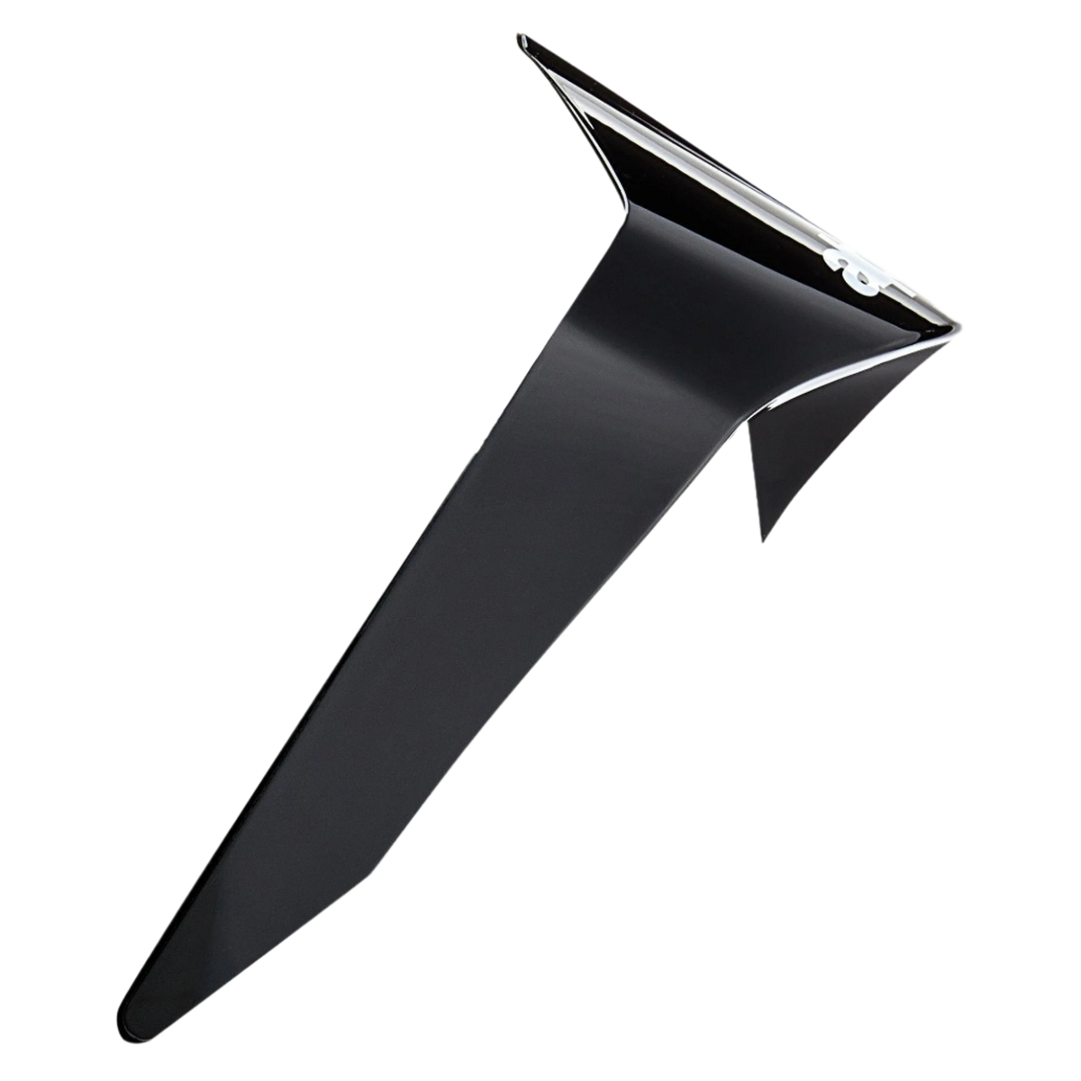 Alpinestars Supertech R10 Solid Standard Spoiler, Helmet Accessory, Solid Black Glossy, aerodynamic replacement part for S-R10 motorcycle helmets, featuring a sleek angular design with a glossy finish