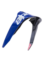 Alpinestars Supertech R10 Arius Standard Spoiler, Helmet Accessory, Glossy Blue and Black with White branding, aerodynamic molded plastic design, replacement part for motorcycle racing helmets