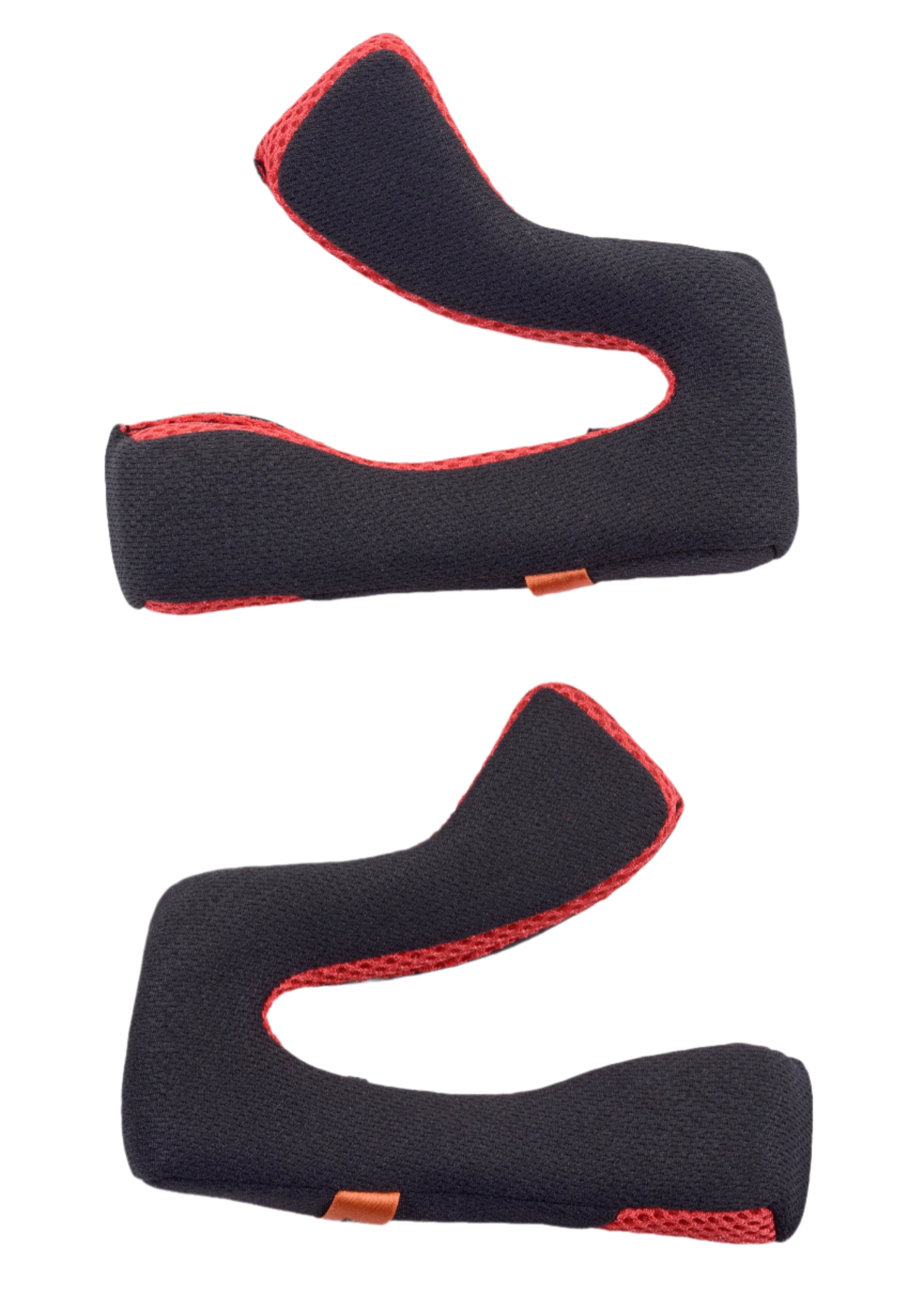 Alpinestars S-M5 Cheek Pads Replacement, Helmet Accessory, Black and Red, set of two ergonomic interior pads, breathable mesh construction with red piping, designed for motocross helmet comfort and fit