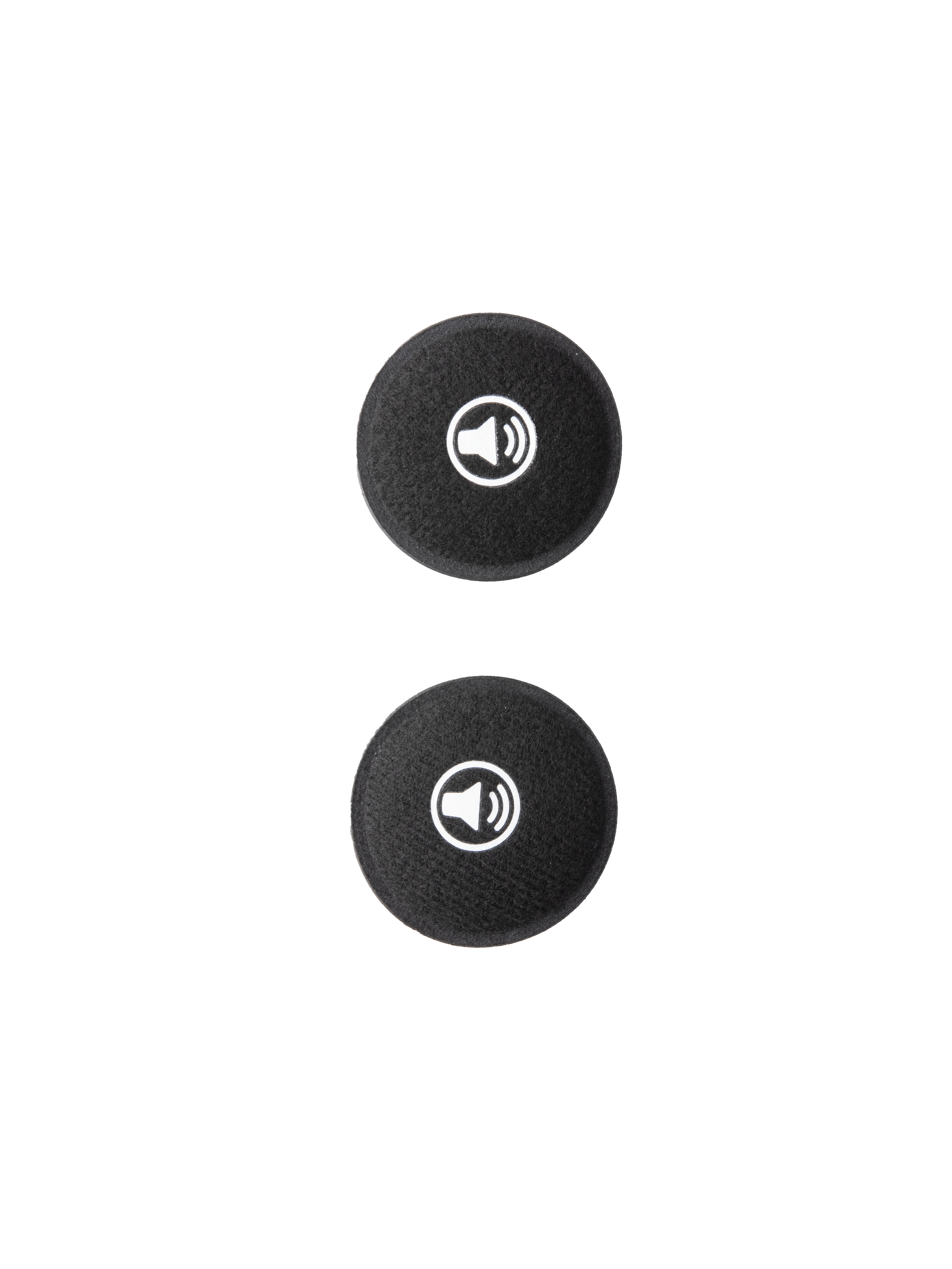 Alpinestars S-M7 Ear Pads Set, Motocross Helmet Accessories, Black circular foam pads with white speaker icons, replacement interior padding for enhanced comfort and fit in S-M7 helmets