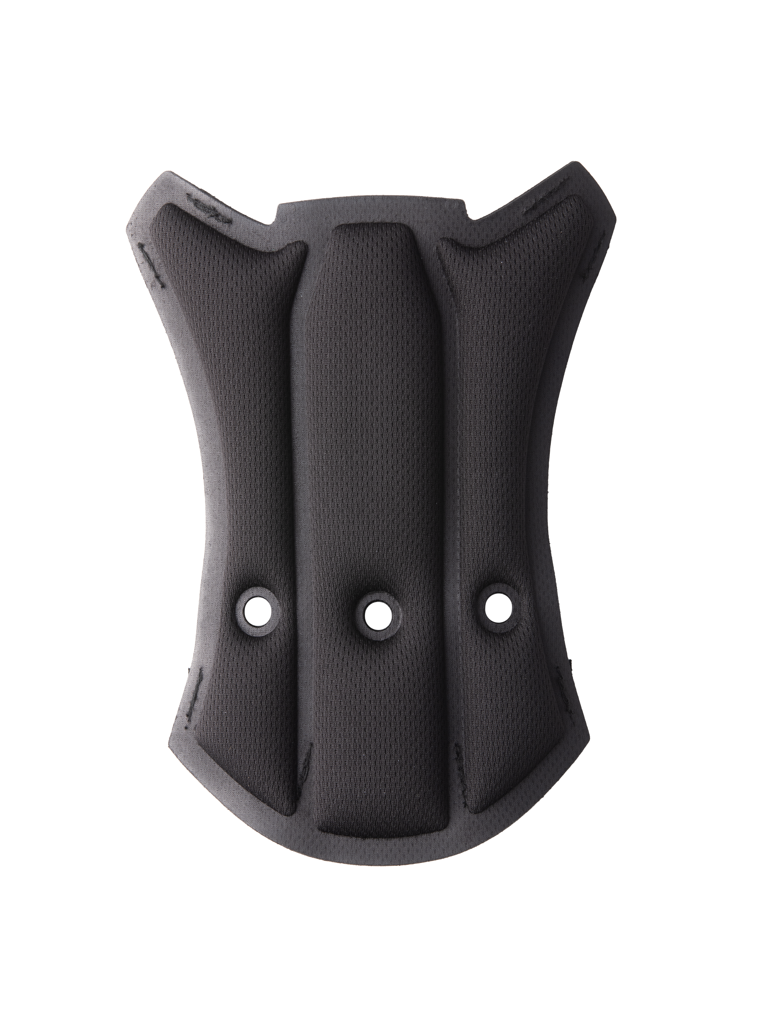 Alpinestars S-M7 Ear Pads Set, Black replacement helmet padding, featuring three ventilation holes and a textured mesh surface, curved ergonomic shape for motocross and off-road helmets