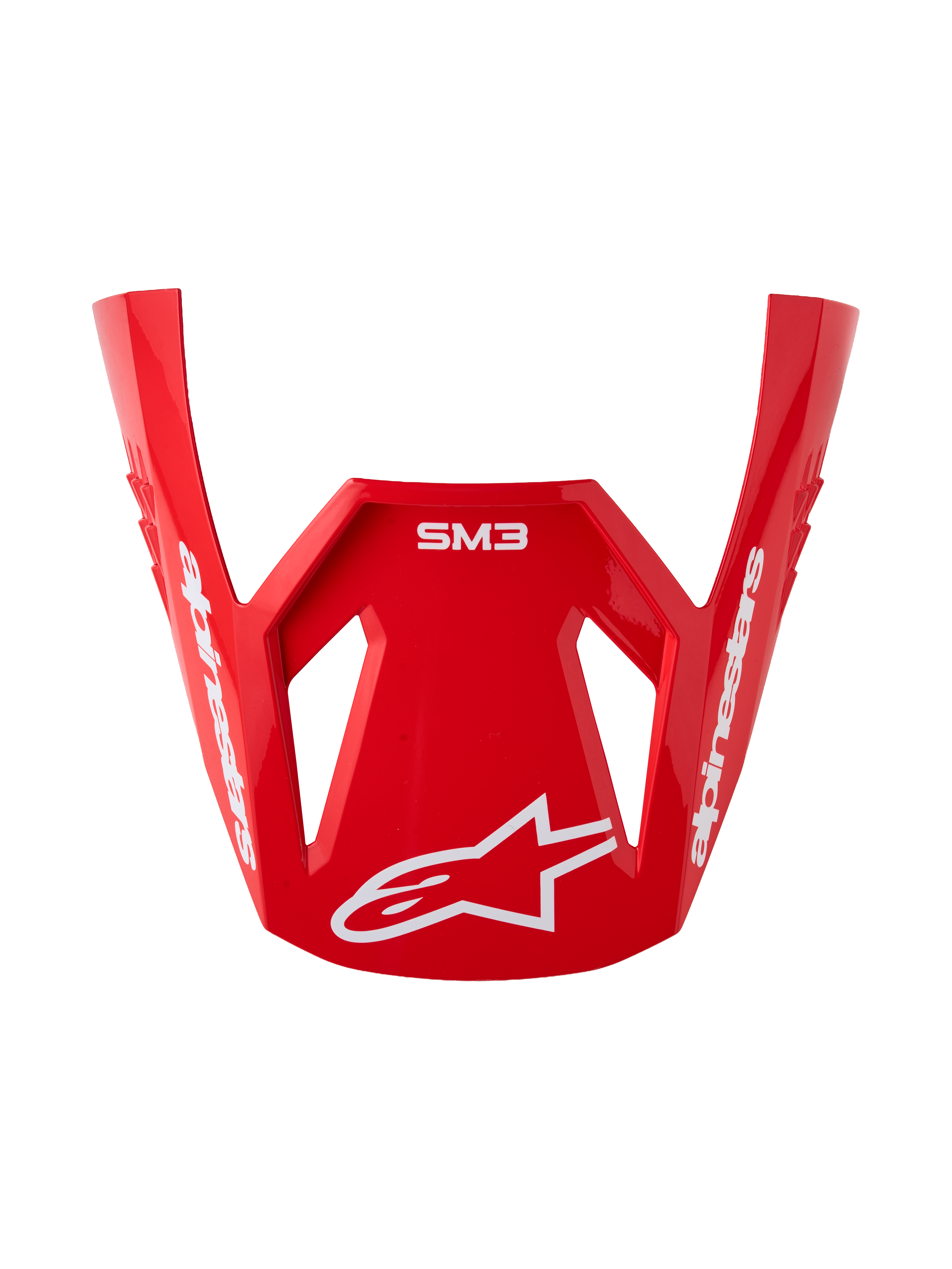 Alpinestars S-M3 Radium Visor, Motocross Helmet Replacement Accessory, Red and White Glossy Finish with White Logo.