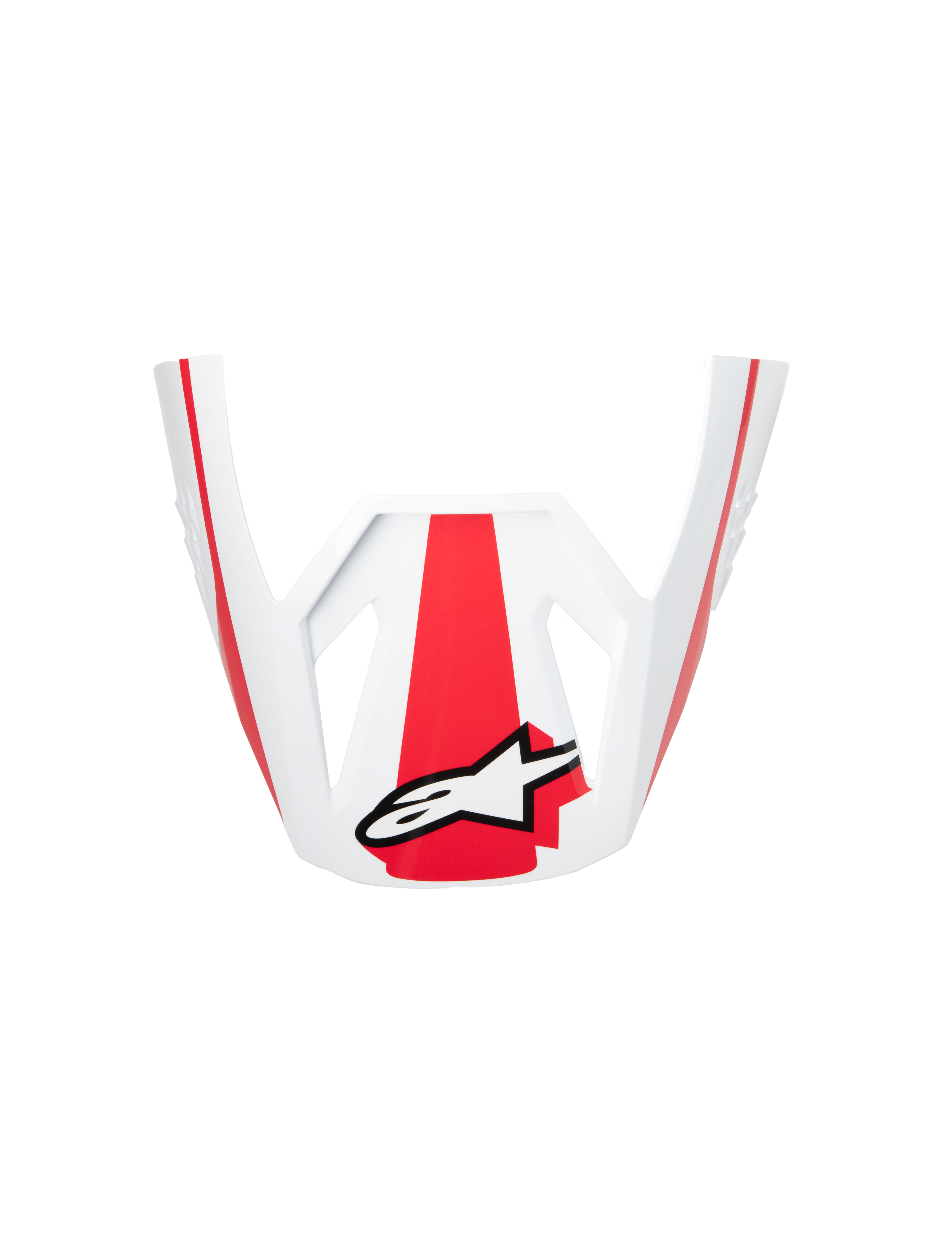Alpinestars S-M3 Heat ECE06 Visor, Helmet Accessory, Red White and Black Glossy, official replacement part for off-road helmets, featuring bold red graphics and a white Alpinestars logo, glossy finish for motocross gear