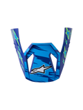 Alpinestars SM3 Youth Falcon Visor, blue and yellow fluo motocross helmet accessory with a glossy finish.