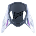 Alpinestars Supertech M10 Daytona 23 LE Visor, Replacement Motocross Peak, Haze Gray with purple and white accents, featuring a black logo on the underside, lightweight vented design for MX racing