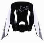 Alpinestars S-M5 Rover Visor, Motocross Helmet Replacement Peak, Black Anthracite Camo Glossy, featuring grey Alpinestars logo, angular design with camouflage side accents, replacement accessory for off-road racing helmets