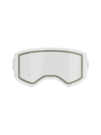 Alpinestars Supertech Dual Pane Roll Off Lens, Motocross Goggle Replacement Lens, Clear, dual-pane construction with a visible grey neoprene seal and side notches for roll-off film, transparent impact-resistant polycarbonate