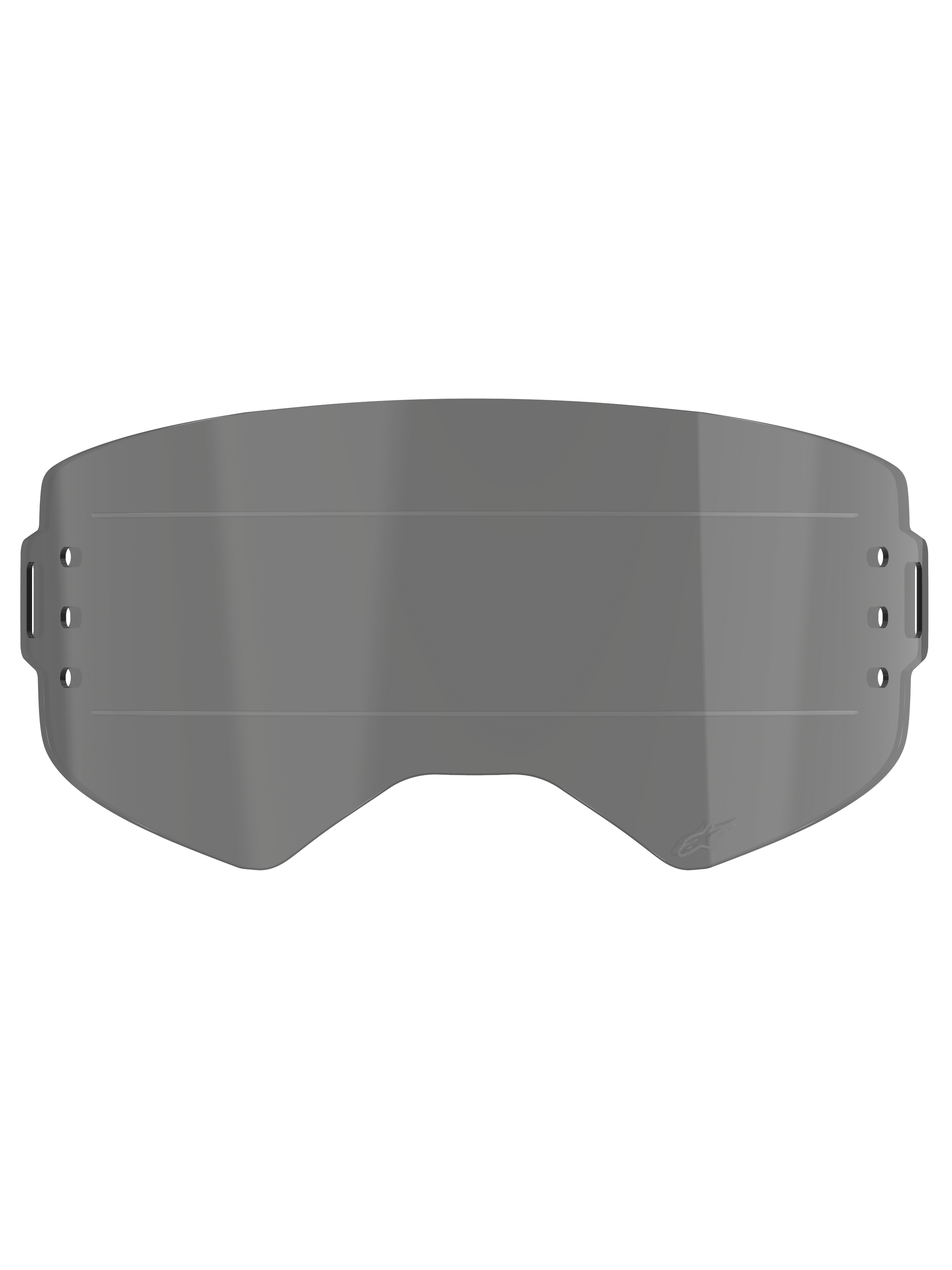 Alpinestars Supertech Roll Off Lens, Goggle Accessory, Smoke tint, features horizontal Glide Lines for smooth film movement, side attachment holes for roll-off system, injection-molded polycarbonate construction