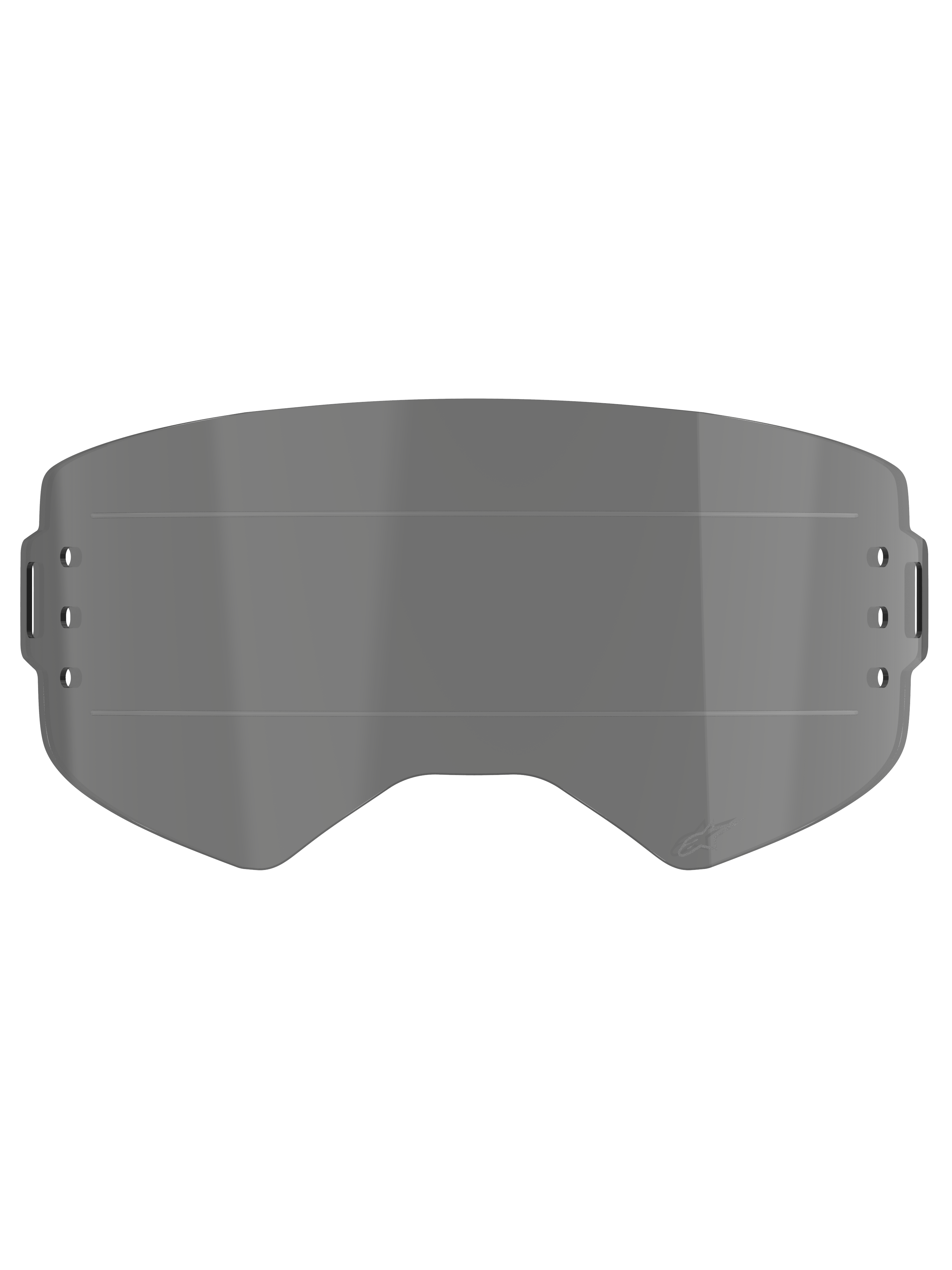 Alpinestars Supertech Roll Off Lens, Goggle Accessory, Smoke tint, features horizontal Glide Lines for smooth film movement, side attachment holes for roll-off system, injection-molded polycarbonate construction