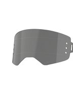 Alpinestars Supertech Wide Vision Roll-Off Lens, Motocross Goggle Replacement Lens, Smoke Tint, featuring horizontal Glide Lines and mounting points for the roll-off system, transparent impact-resistant polycarbonate design