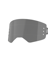 Alpinestars Supertech Wide Vision Roll-Off Lens, Motocross Goggle Replacement Lens, Smoke Tint, featuring horizontal Glide Lines and mounting points for the roll-off system, transparent impact-resistant polycarbonate design