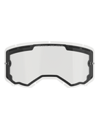 Alpinestars Vision 8-5-3 Dual Pane Lens, Clear replacement lens for motocross goggles, featuring a black inner seal with top ventilation ports, side tear-off posts, "ONE GOAL ONE VISION" branding on the upper border, off-road racing accessory