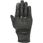 Alpinestars Stella Vika V2 Gloves, Women's Motorcycle Gloves, Black Leather, featuring perforated fingers for ventilation, viscoelastic knuckle protection, and a short cuff with a Velcro strap and star logo