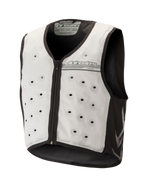 Alpinestars Cooling Vest, Light Gray and Dark Gray, sleeveless motorcycle base layer featuring circular ventilation ports, front zipper, and moisture-wicking textile construction for hot-weather riding