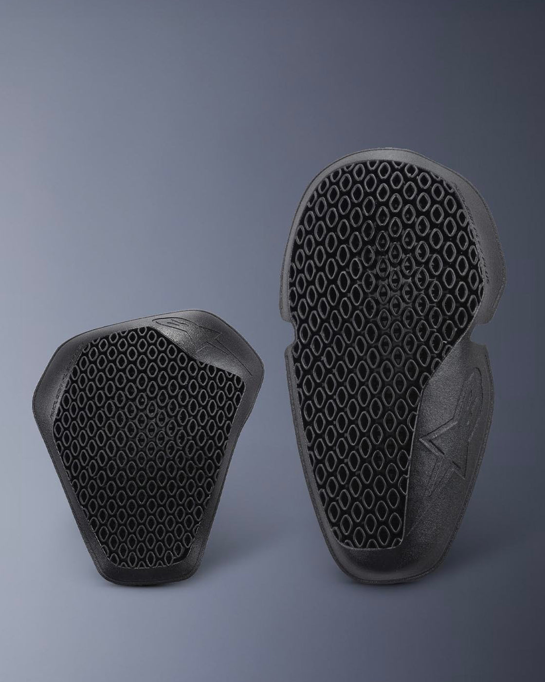 Alpinestars Nucleon Flex Plus Level 1 armor for SMX AND Chrome items, black flexible honeycomb protectors, CE certified.