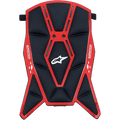 Alpinestars Supertech M10/M8 Helmet Top Pad, replacement helmet padding, Black and Red, featuring a padded mesh construction with a red geometric frame, white Astars logo and Supertech branding, designed for motocross helmet interior comfort